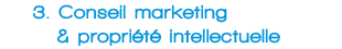 3 Conseil marketing & propri&eacute;t&eacute; intellectuelle
